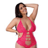 Get It Girl Lace Halter Teddy w/Snap Crotch - Pink QN