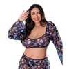 Hazy Dayz Shrooms Crop Top w/Skirt & Thong - Black QN