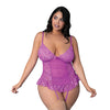 Butterfly Fantasies Gathered Corset w/Cheeky Panty & Attached Garters 2 pc Set - Neon Purple QN