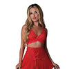 Sugar High Bralette w/Garter & Panty 3 pc Set - Red L/XL