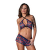 Hazy Dayz Gummy Bear Blacklight Reflective Halter Top & Short 2 pc Set - Multi L/XL