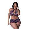 Hazy Dayz Gummy Bear Blacklight Reflective Halter Top & Short 2 pc Set - Multi QN