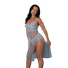 Blue Sky Long Chemise & Boy Short Panty - Light Blue L/XL