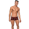 Kiss Me Stretch Mesh Mini Short - Black/Red