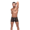 Private Screening Micro Mesh & Modal Skull Pouch Short Black