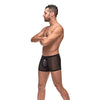 Private Screening Micro Mesh & Modal Skull Pouch Short Black