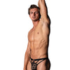 Love Star Thong w/Ring - Black S/M