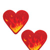 Neva Nude Glitter Flaming Heart Pasties - Red/Orange O/S
