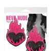 Neva Nude Flaming Heart Glitter Pasties - Black/Red O/S