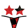 Neva Nude Naughty Knix Sookie Flip Sequin G-String & Pasties - Red/Black O/S