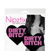 Neva Nude Dirty Bitch Heart Pasties - Black/Pink O/S