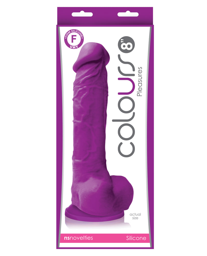 Colours Pleasures 8" Dildo w/Suction Cup - Purple