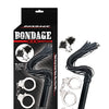 Bondage by Nasstoys Whip & Cuff Set - Black