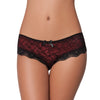 Cage Back Lace Panty - Black/Red