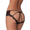 Cage Back Lace Panty - Black/Red