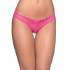 Crotchless Thong w/Pearls - Hot Pink