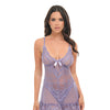 Valentine Lace Babydoll w/Bows & G-String - Purple LG