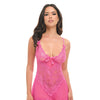 Valentine Lace Babydoll w/Bows & G-String - Rose SM