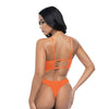 Amina Scallop Lace & Mesh Bralette w/Panty 2 pc Set - Dragon Fire Orange L/XL