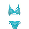 Raya Lace Underwire Bra w/Panty 2 pc Set - Beach Blue S/M