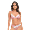 Glinda Mesh 2 pc Set w/Floral Embroidered Details - Pink & White MD