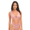 Beatriz Lace 2 pc Set w/Open Back - Pink XL