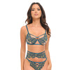 Daphne Lace Underwire 3 pc Set w/Embroidered Trim & Crossing Elastics - Blue XL