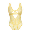 Tiana Scallop Lace & Mesh Underwire Teddy - Pale Banana L/XL
