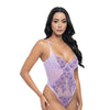 Lavender Embroidered Mesh Underwire Teddy - Lavender XL
