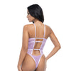 Lavender Embroidered Mesh Underwire Teddy - Lavender XL