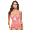 Aubrielle Diamond Mesh Underwire Teddy - Pink MD