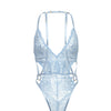 Lina Lace Halter Teddy - Brunnera Blue L/XL