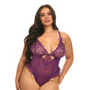 Katana Mesh & Lace Teddy - Purple 1X/2X