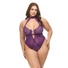 Kennedy Lace and Mesh Teddy - Purple 2X