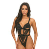 Annika Open Cup Teddy w/Fringe Detail - Black S/M