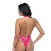 Kahlia Lace Halter Top Teddy - Pink Yarrow L/XL