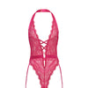 Kahlia Lace Halter Top Teddy - Pink Yarrow L/XL