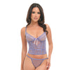 Vanessa Lace & Mesh Bustier w/G-String - Purple S/M