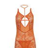 Presley Lace Babydoll w/G-String 2 pc Set - Dragon Fire Orange S/M