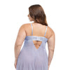 Elsie Lace & Mesh Underwire Babydoll w/G-String 2 pc Set - Brunnera Blue 1X/2X