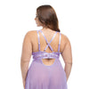 Stassi Lace & Mesh Babydoll w/G-String 2 pc Set - Lavender 1X/2X