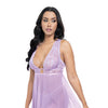 Stassi Lace & Mesh Babydoll w/G-String 2 pc Set - Lavender L/XL