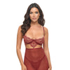 Arielle Unlined Underwire Lace Babydoll w/G-String - Burgundy S/M