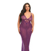 Katana Mesh & Eyelash Lace Gown - Purple 1X/2X
