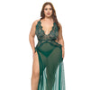 Cami Lace and Mesh Gown (Panty Not Included) - Green 1X/2X