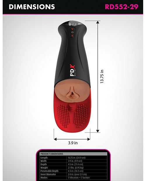 PDX Elite Fuck-O-Matic  Pro XL Pussy Stroker - Brown