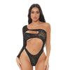 Pink Lipstick Tap In One Shoulder Teddy - Black O/S