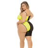 Pink Lipstick Block You Out Bandeau & Bottom Black/Yellow QN