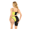 Pink Lipstick Block You Out Bandeau & Bottom Black/Yellow O/S