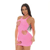 Pink Lipstick Heart Rate Bodystocking Dress - Pink O/S
